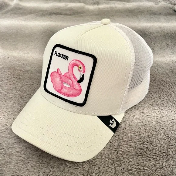 Goorin Bros White and Pink Flamingo Trucker Hat - Picture 1 of 3
